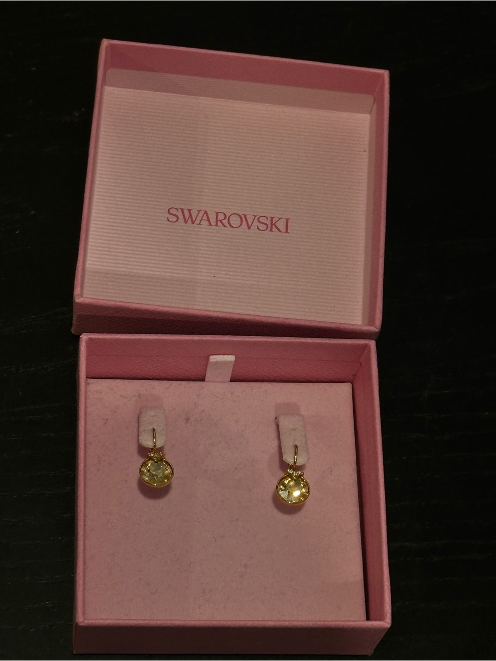 Swarovski Gold and Yellow Crystal Drop Earrings